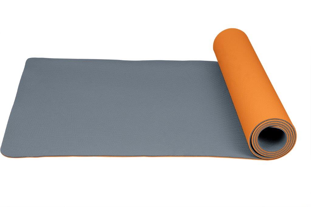 Twin Colour Yoga Mat 5mm - Orange / Grey