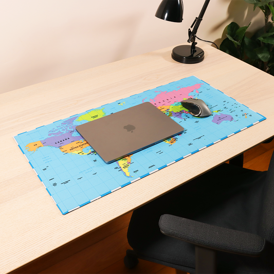 Premium Desk Mat - Coloured World Map