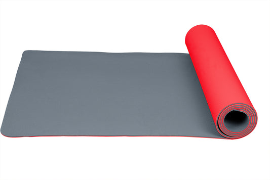 Twin Colour Yoga Mat 5mm - Red / Grey